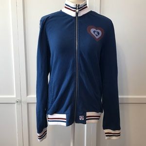 Harajuku Lovers Navy Checkered Sleeve Sweatshirt